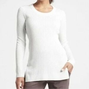 ATHLETA Lincoln Park Almost White Ribbed Sweater Sz. XS